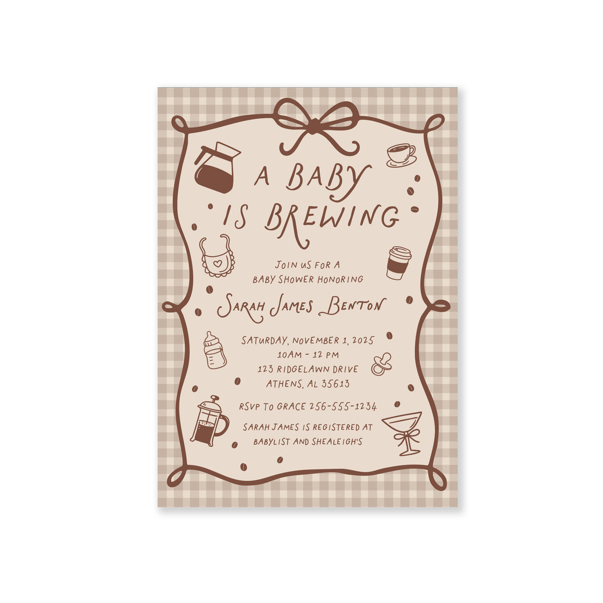 Baby Is Brewing Baby Shower Invitation