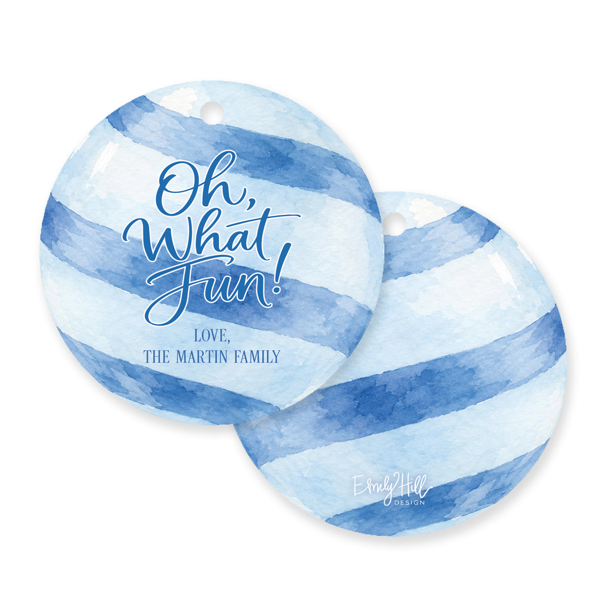 Blue Twist Bauble Gift Tag