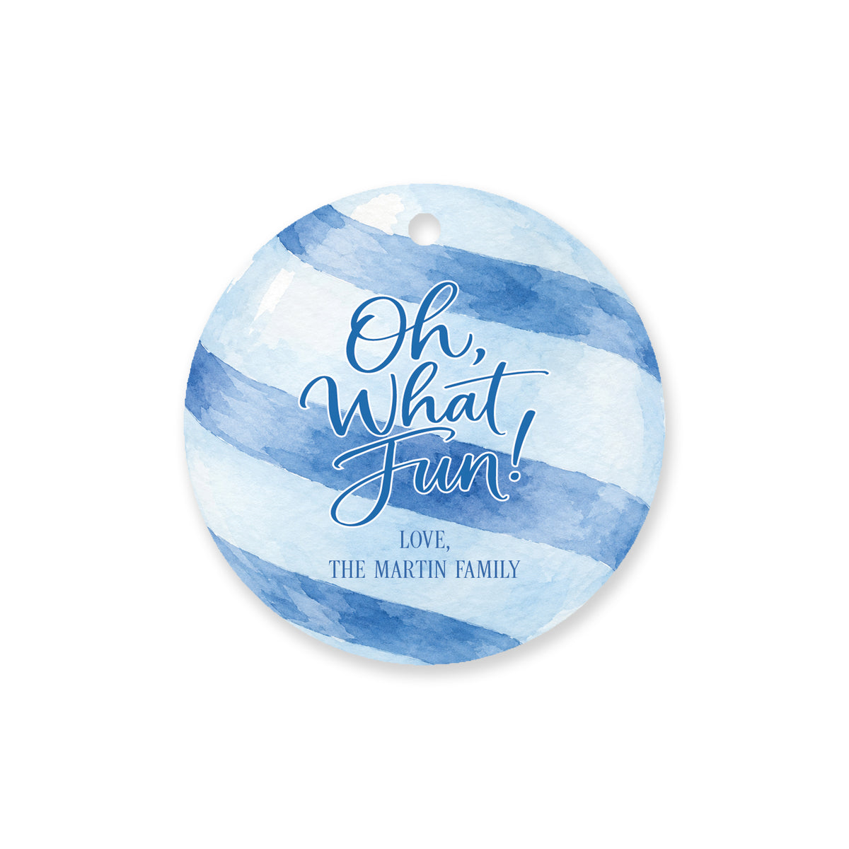 Blue Twist Bauble Gift Tag