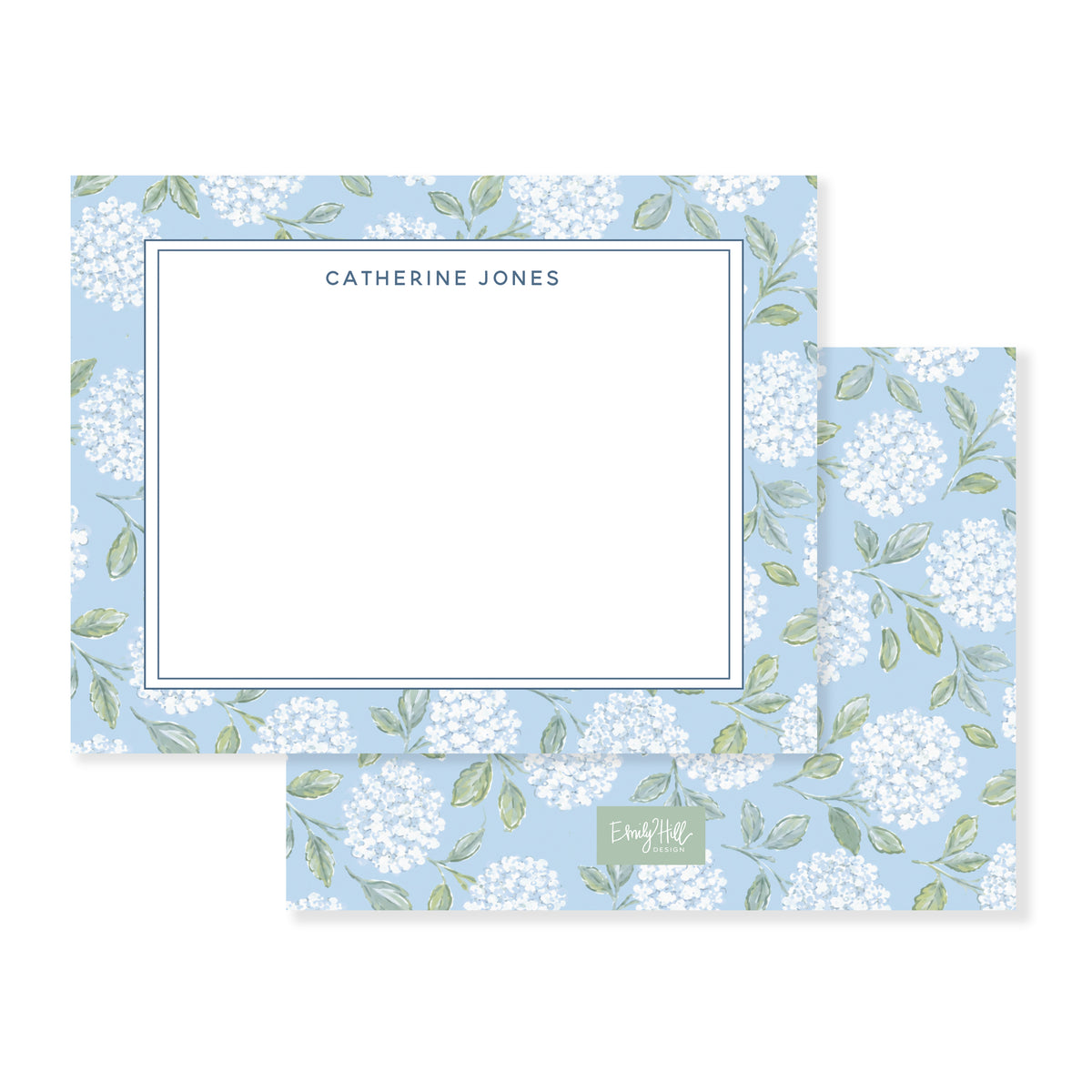 Hydrangea Notecard - Blue