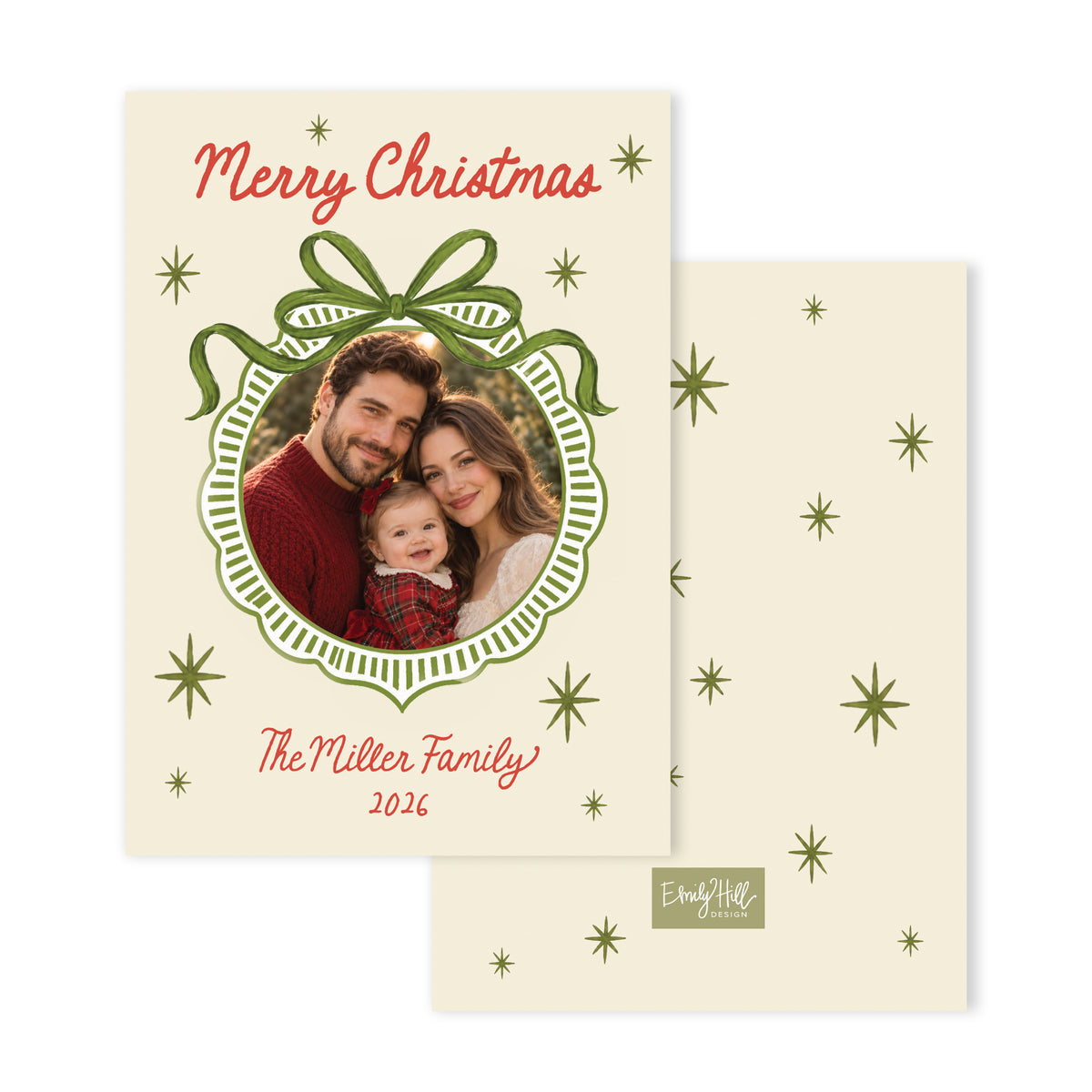 Evergreen Ornament Christmas Card