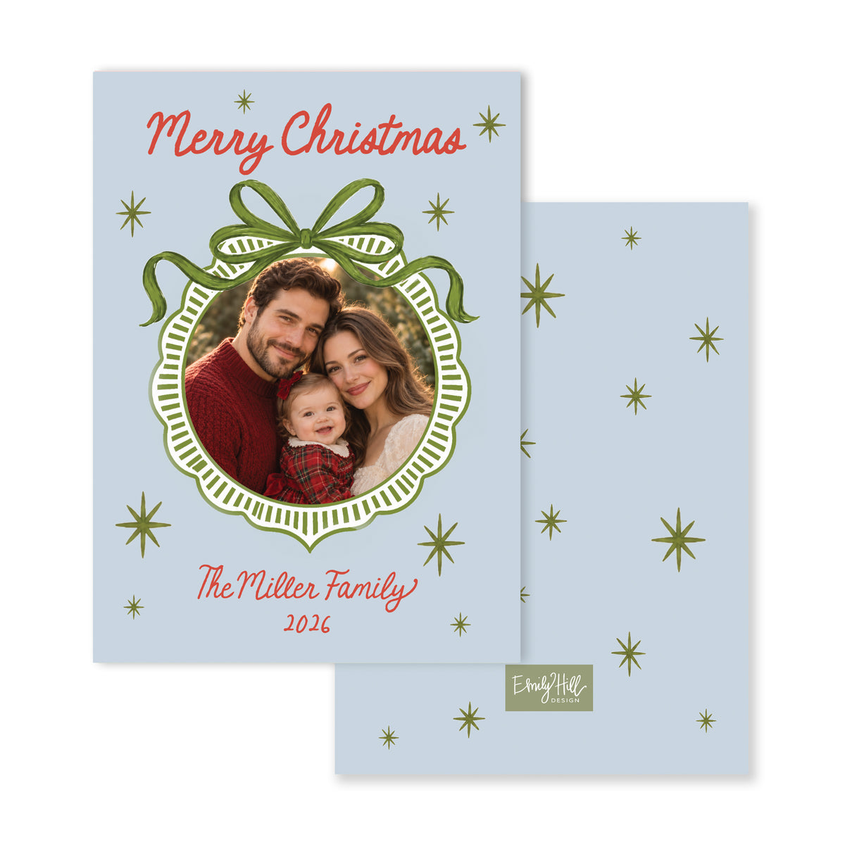 Evergreen Ornament Christmas Card