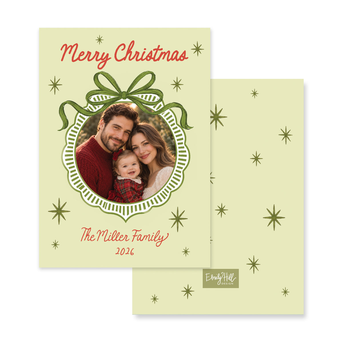Evergreen Ornament Christmas Card
