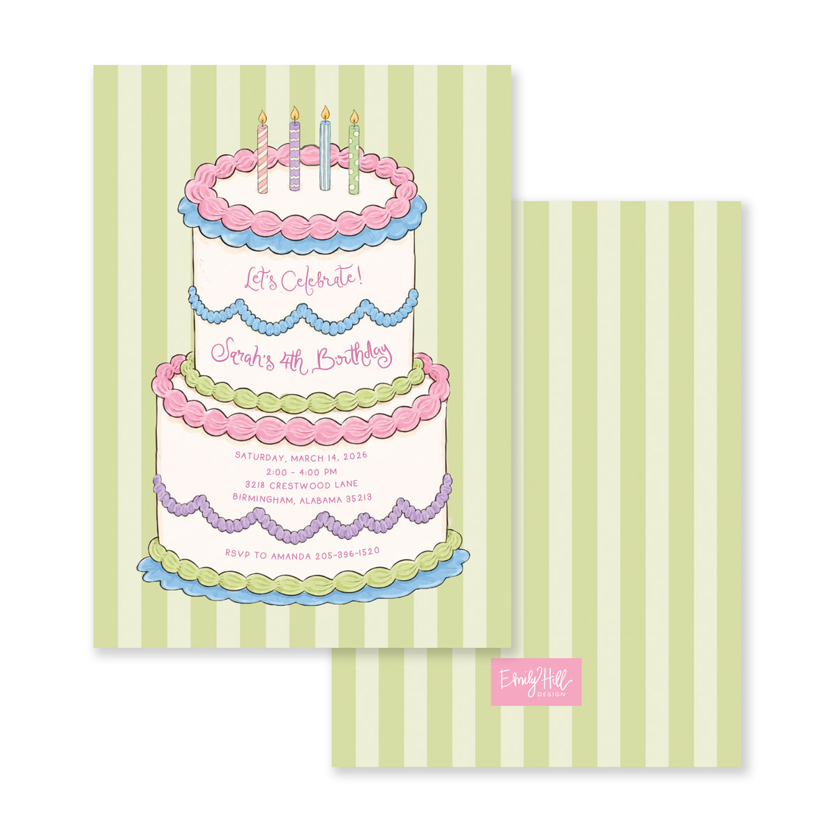 Fancy Cake Birthday Invitation