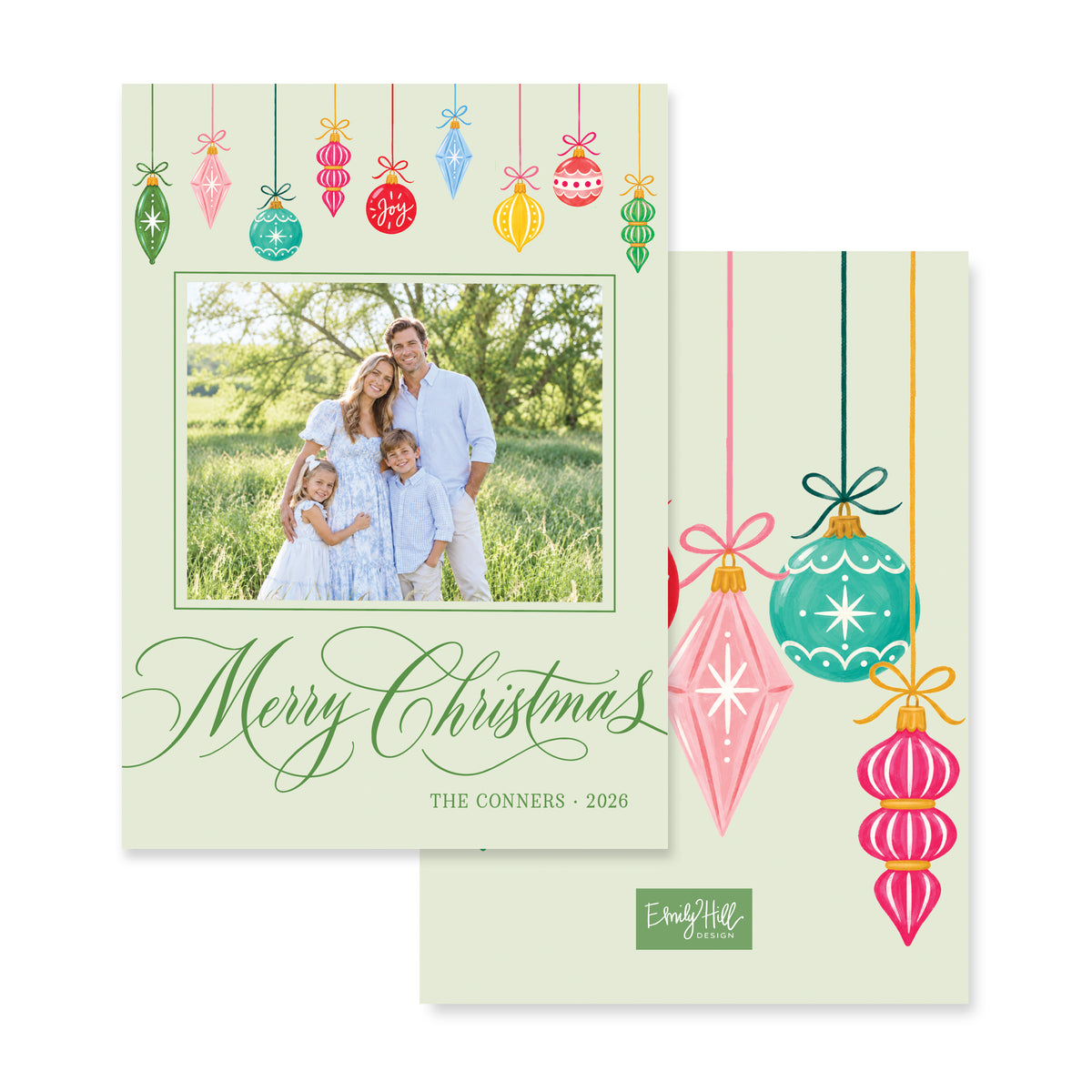 Festive Ornaments Christmas Card