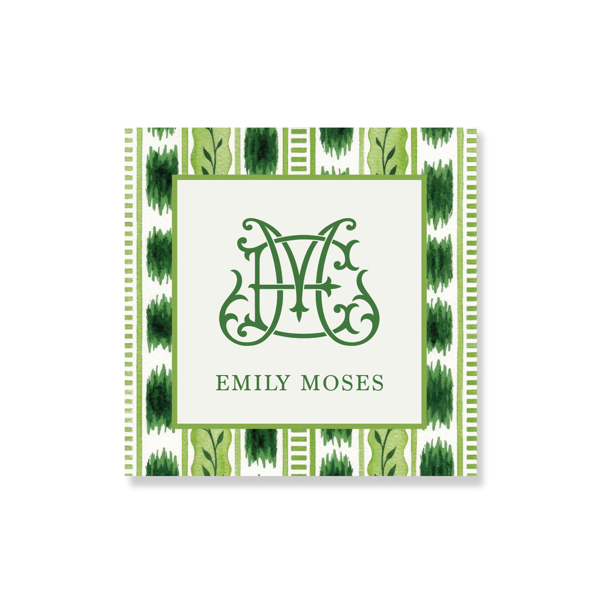 Vineyard Stripe Enclosure Card - Green