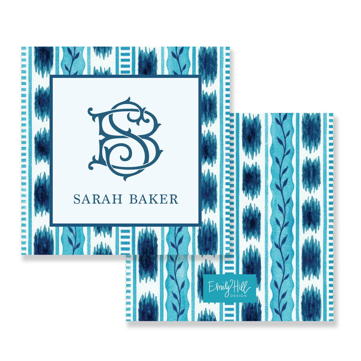 Vineyard Stripe Enclosure Card - Teal