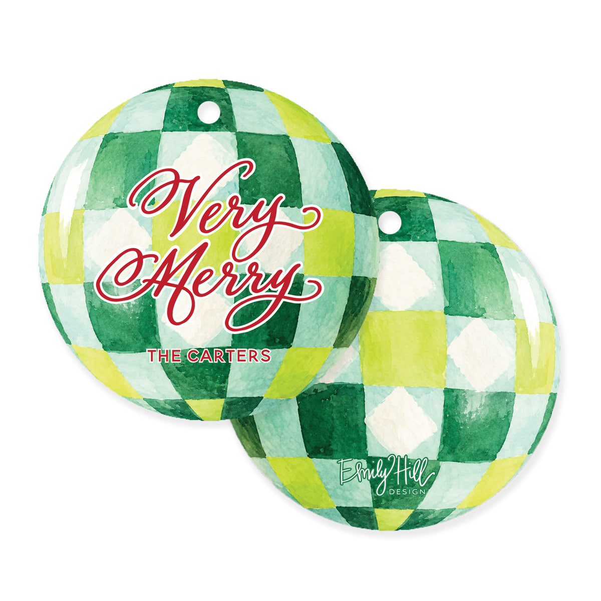 Mint Mosaic Bauble Gift Tag