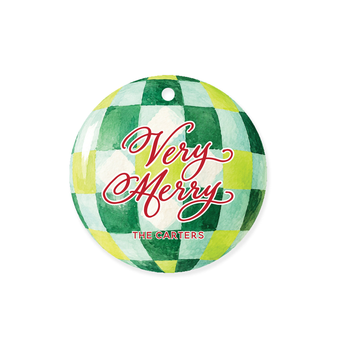 Mint Mosaic Bauble Gift Tag