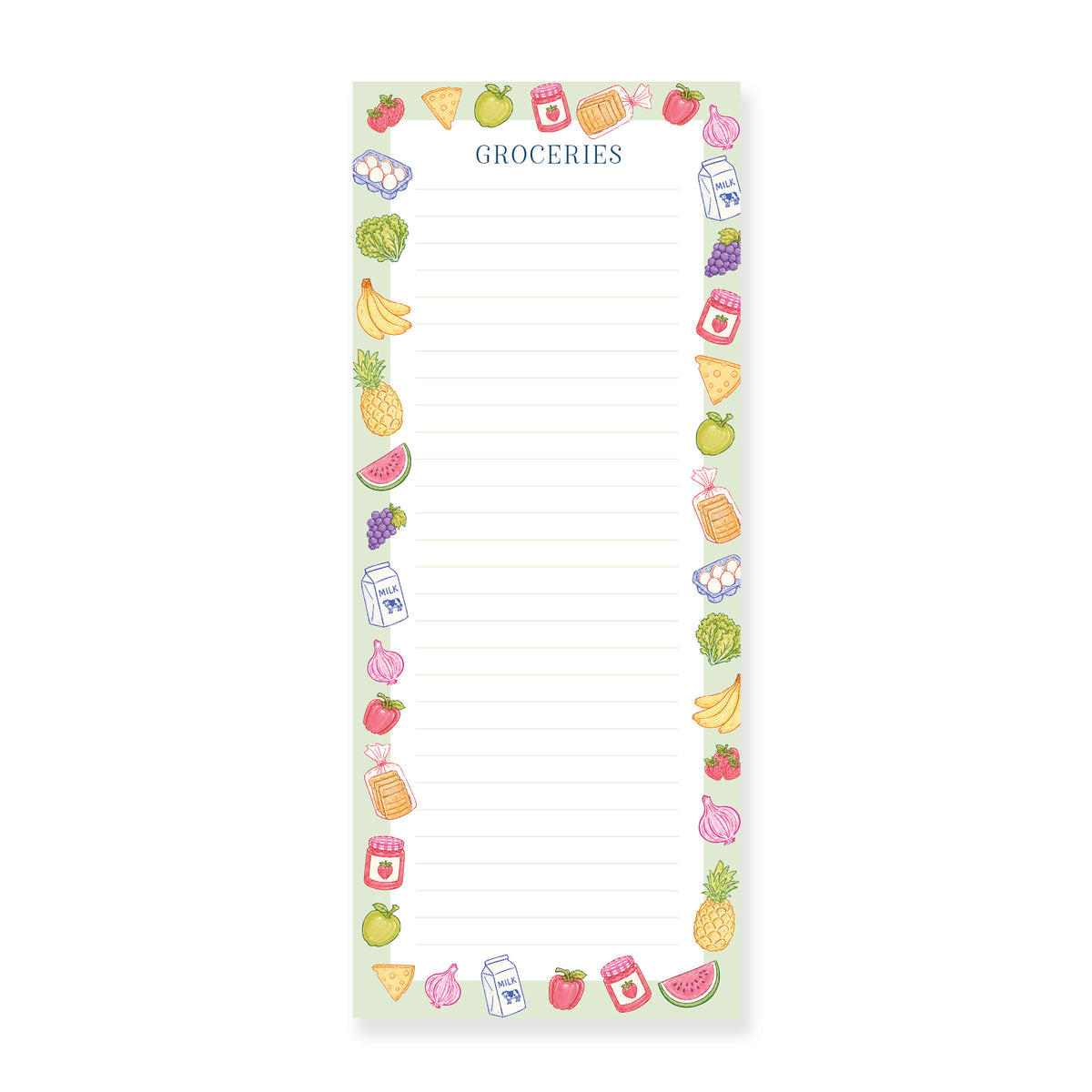 Narrow Grocery List Notepad