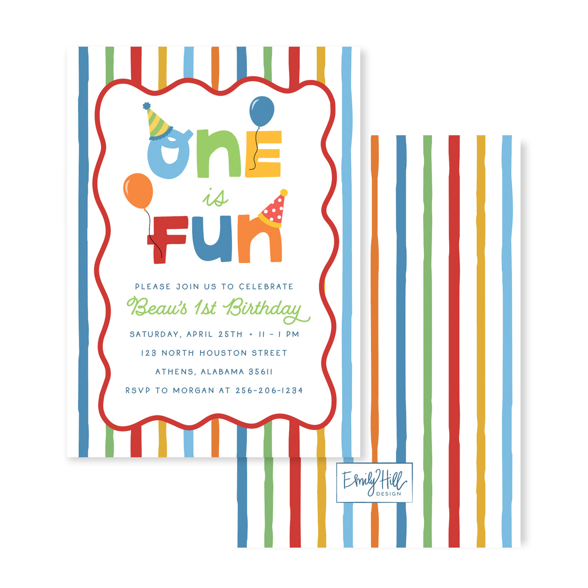 One is Fun Birthday Invitation