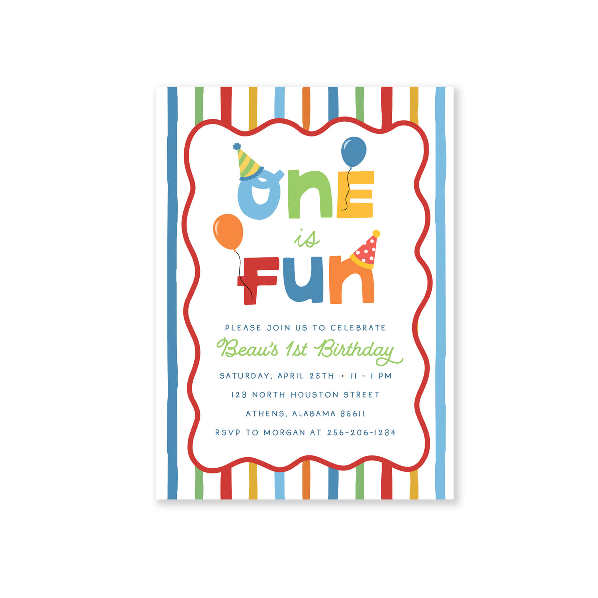 One is Fun Birthday Invitation