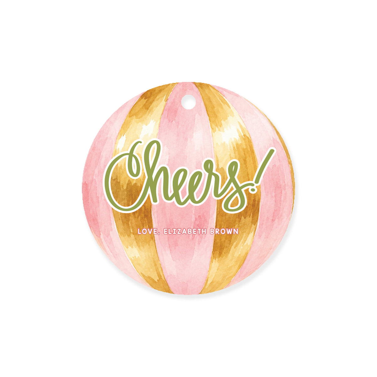 Pink Champagne Bauble Gift Tag