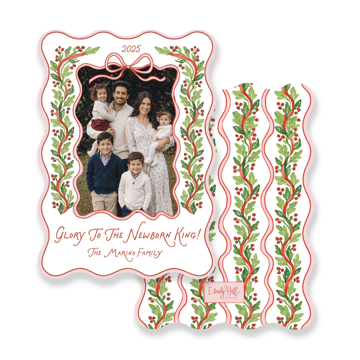 Ribbon Garland Christmas Card