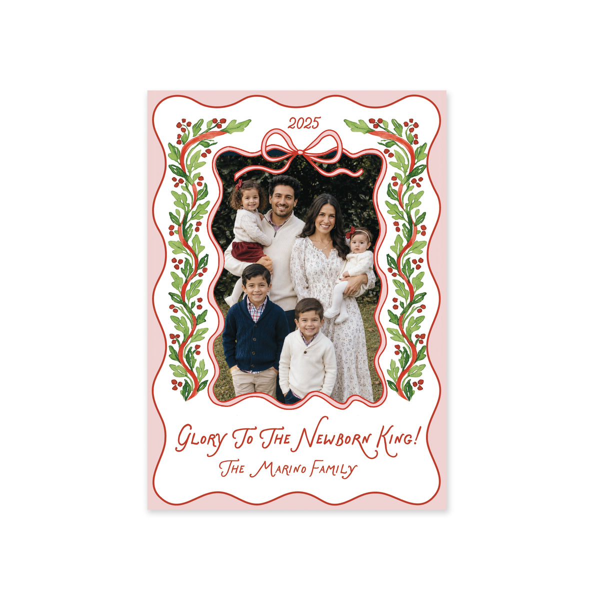 Ribbon Garland Christmas Card