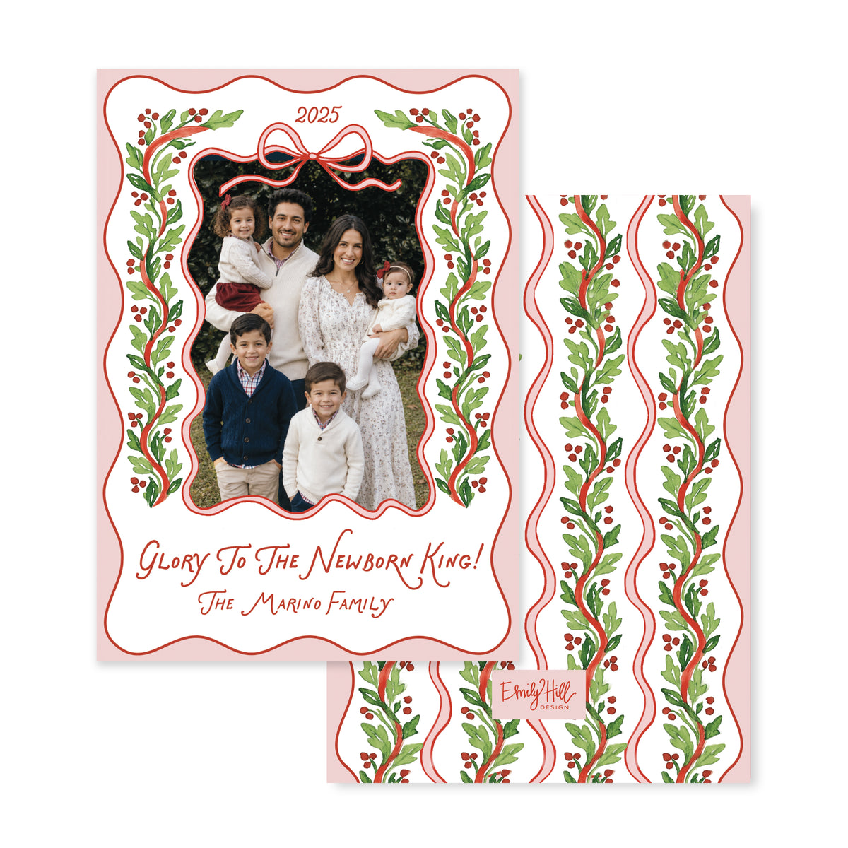 Ribbon Garland Christmas Card