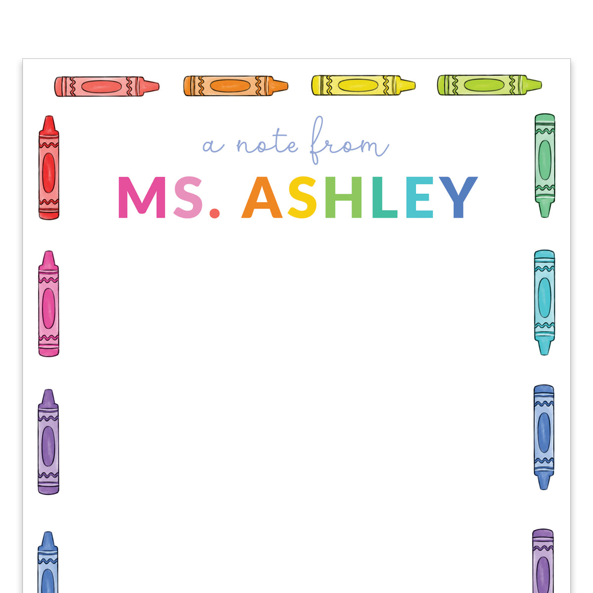 Teacher's Crayons Notepad