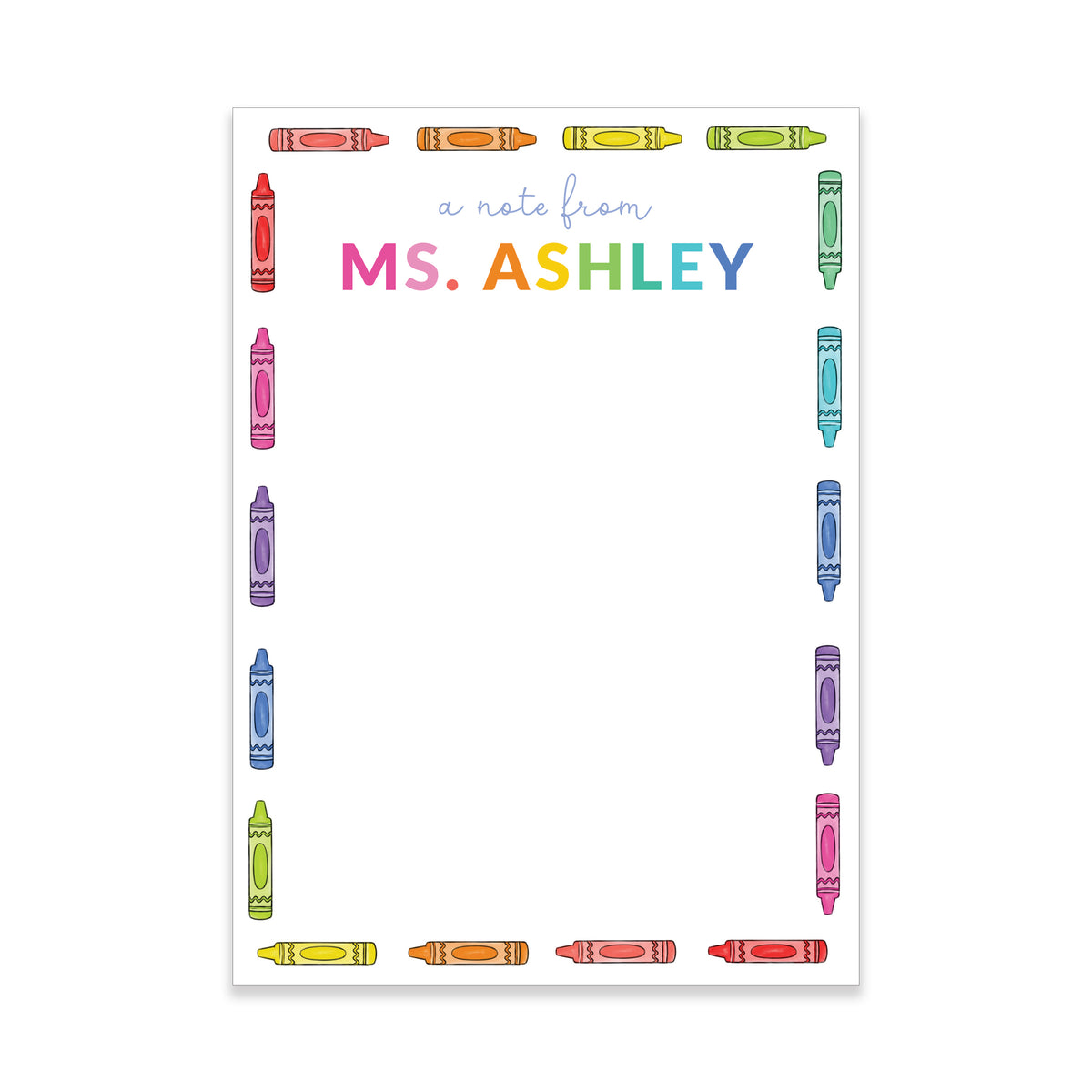 Teacher's Crayons Notepad