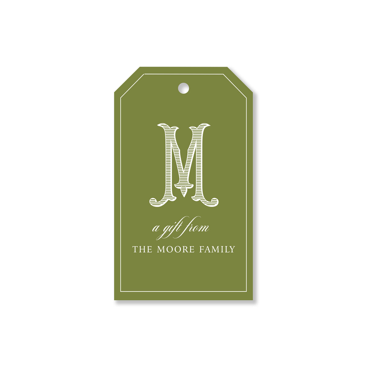 Traditional Monogram Gift Tag