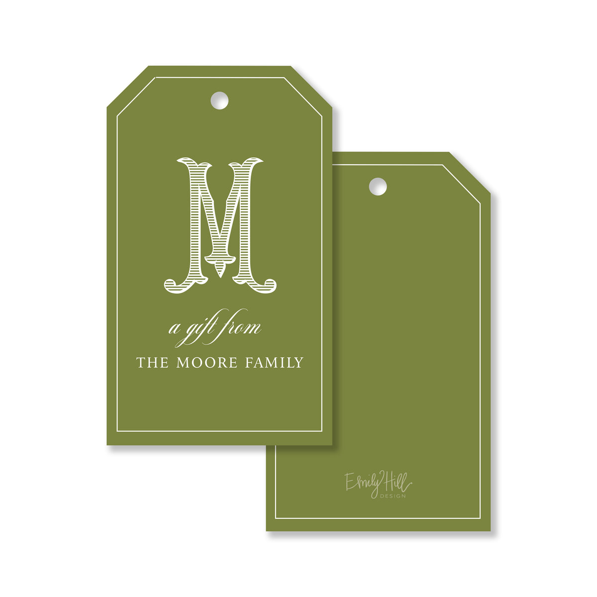 Traditional Monogram Gift Tag