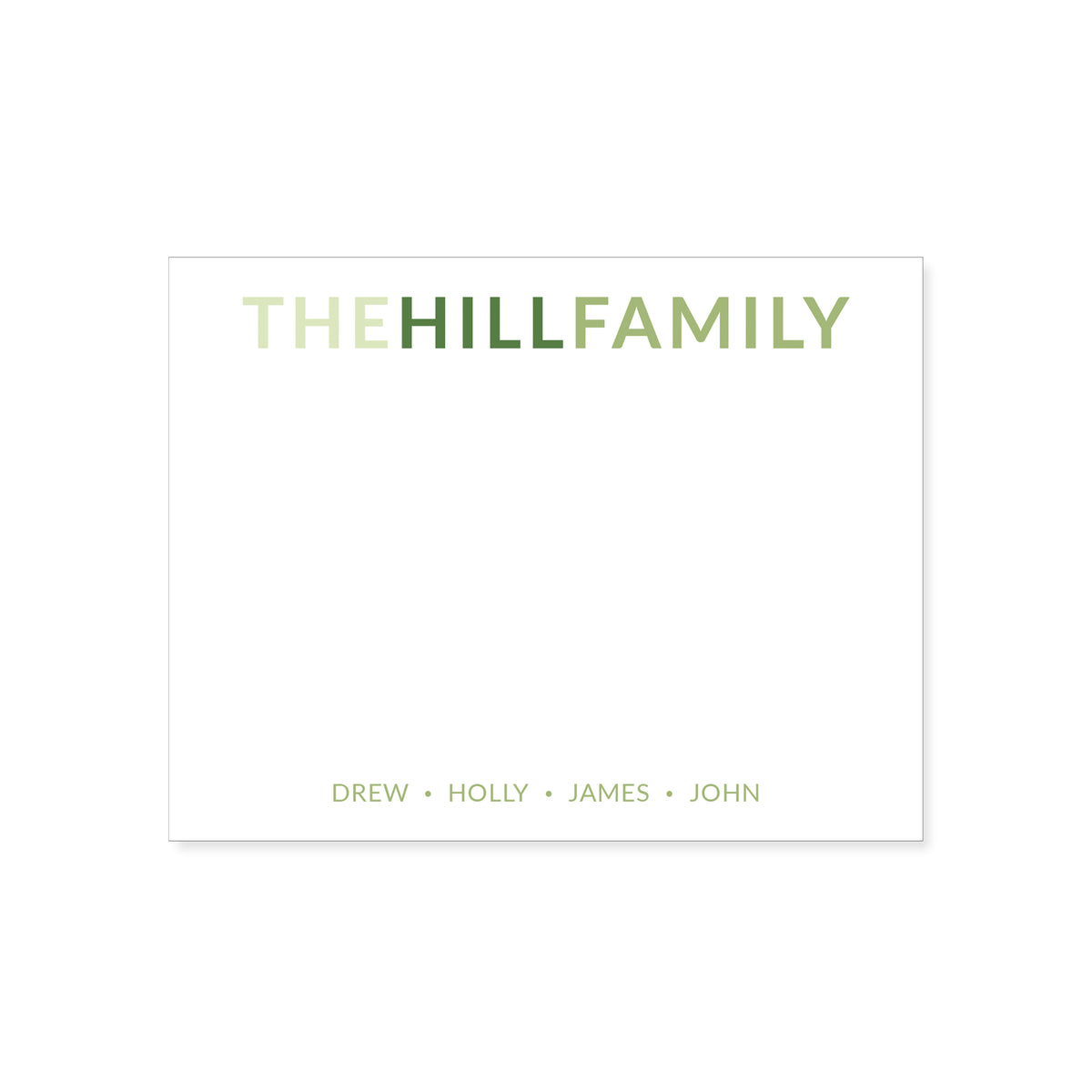 Two-Tone Family Notecard