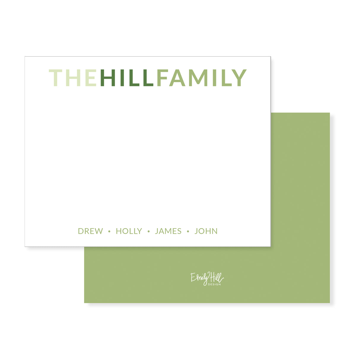 Two-Tone Family Notecard