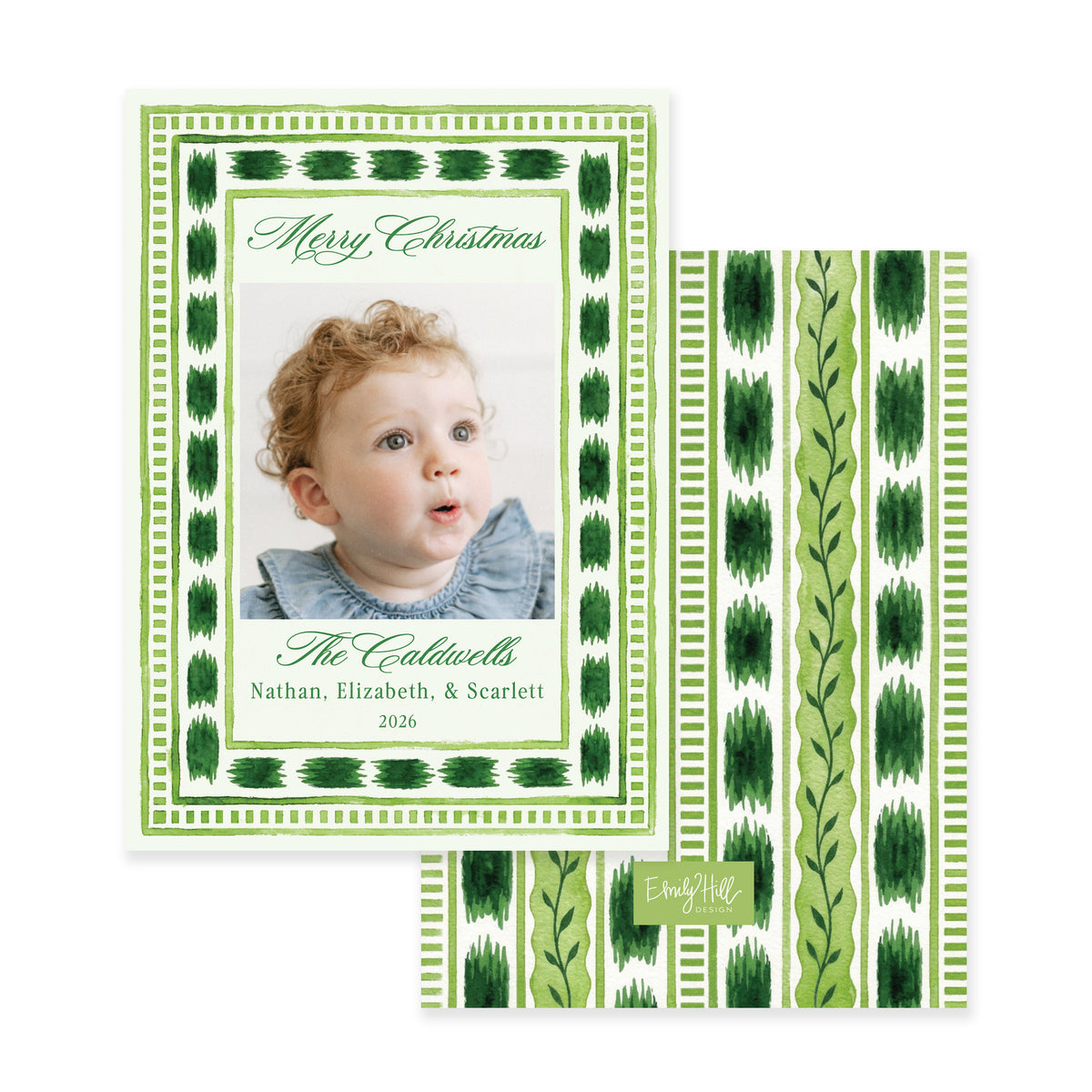 Vineyard Stripe Christmas Card