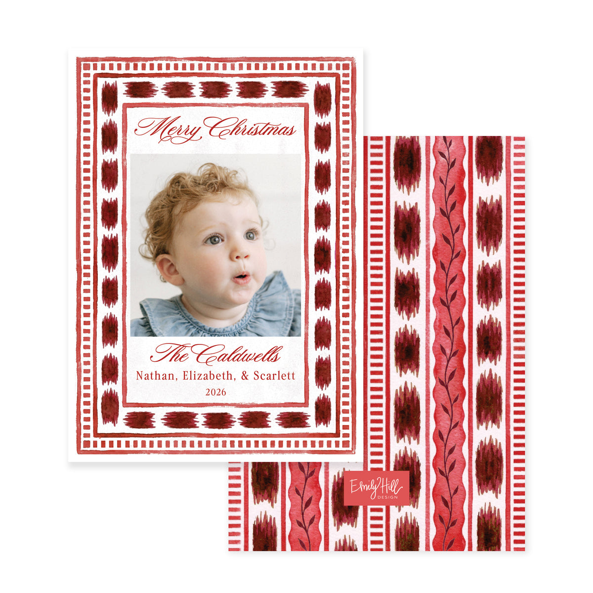 Vineyard Stripe Christmas Card